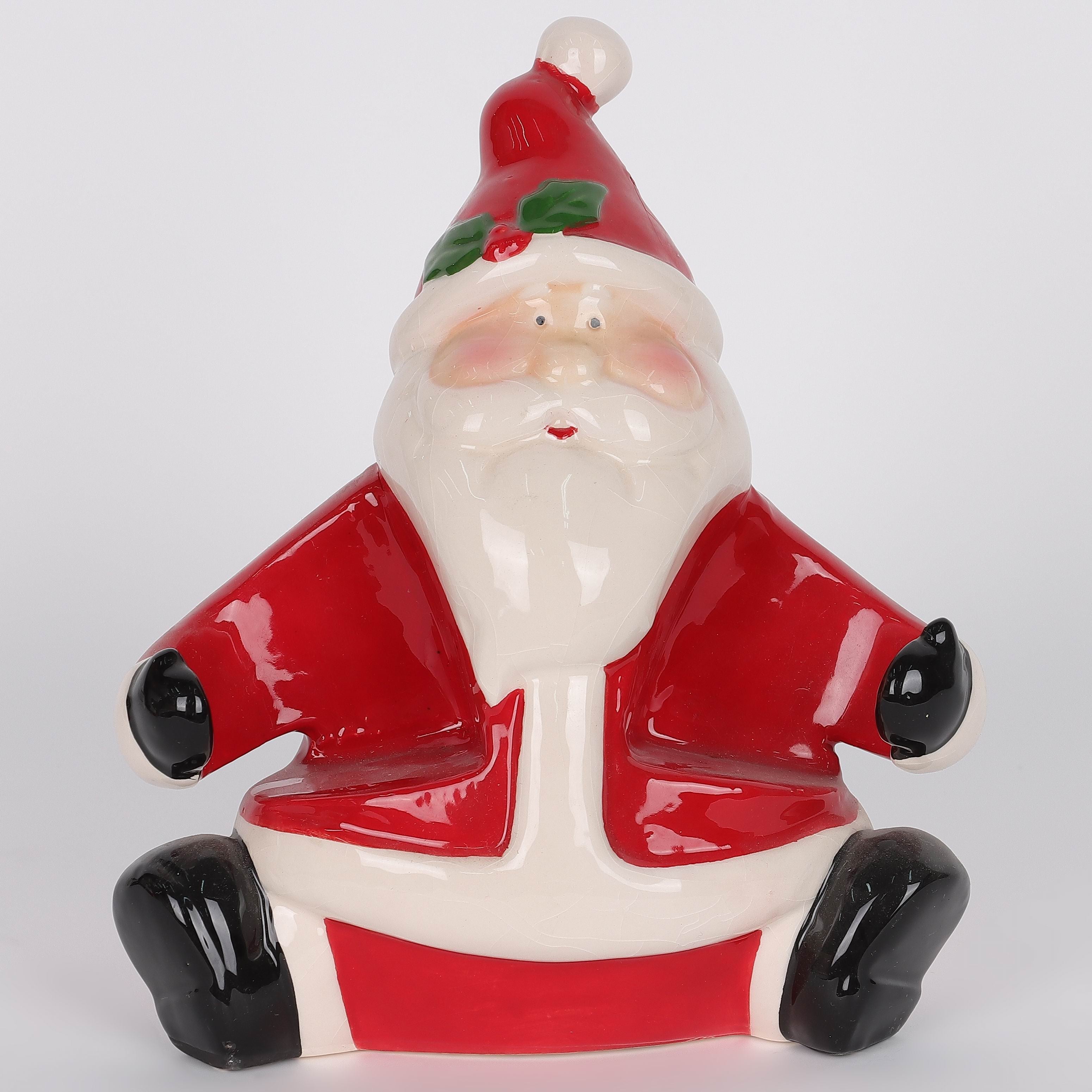 6 X 3.5 X 6.75"H CERAMIC SANTA DECOR
