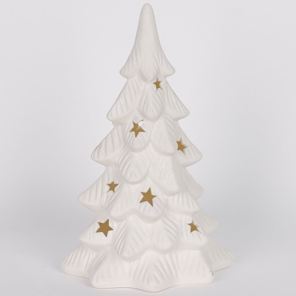 6.5 X 5 X 10.5"H CERAMIC TREE DECOR