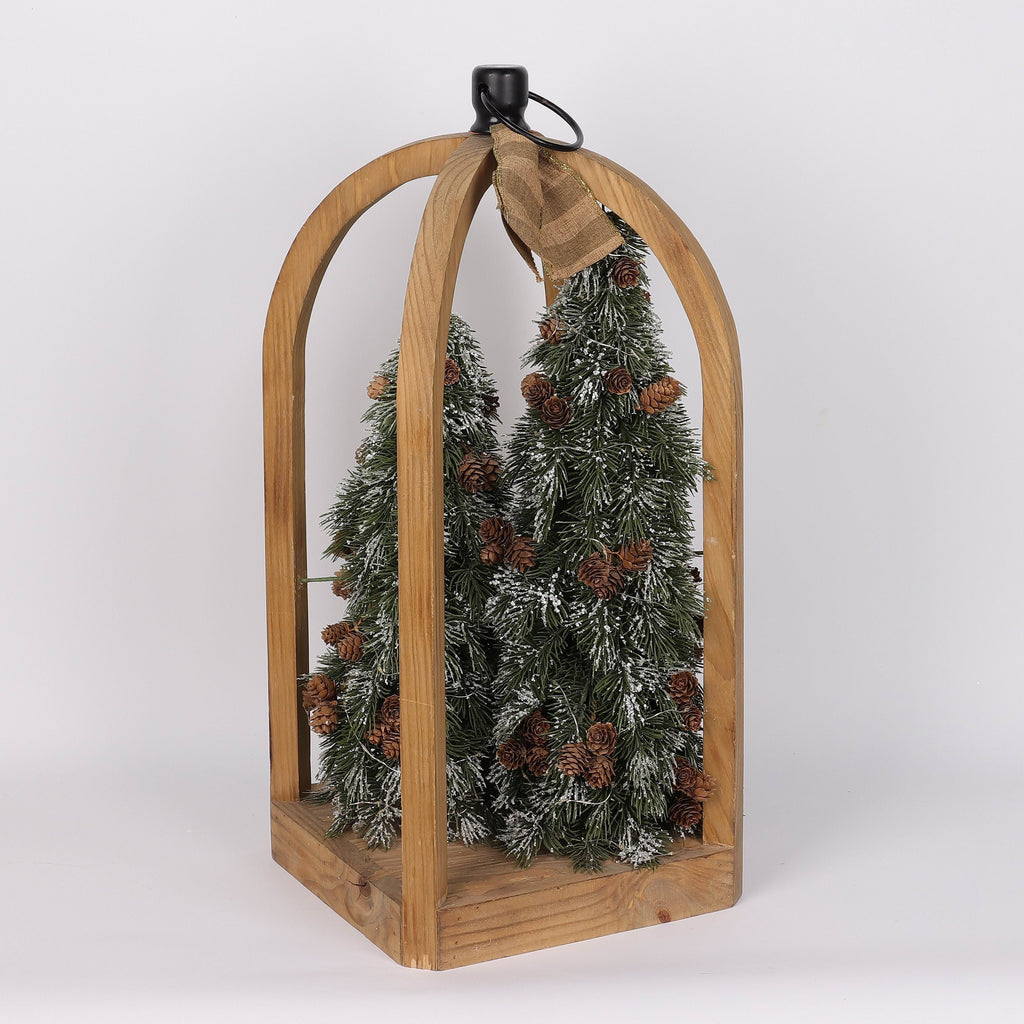 27"H TREE LANTERN DECOR