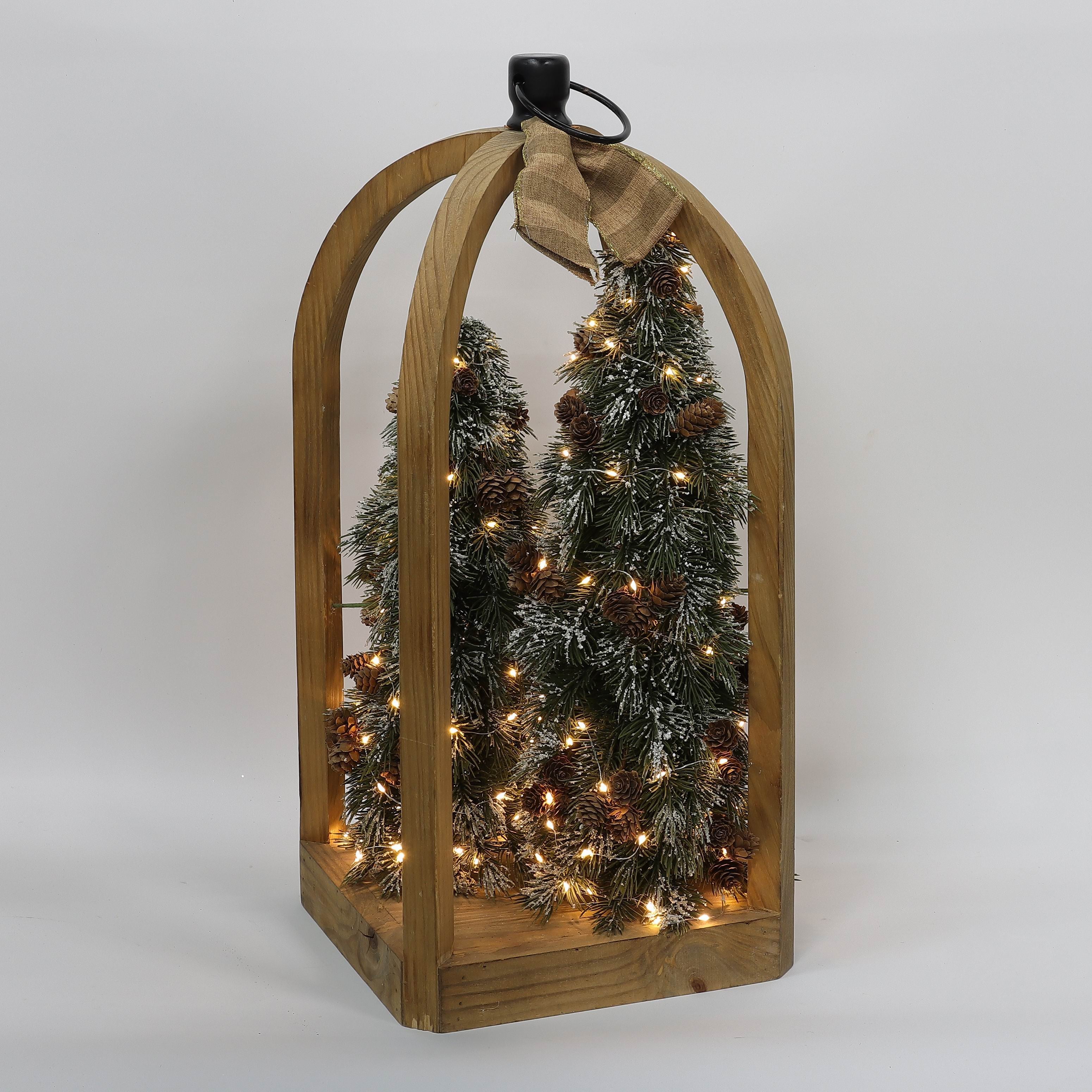 27"H TREE LANTERN DECOR