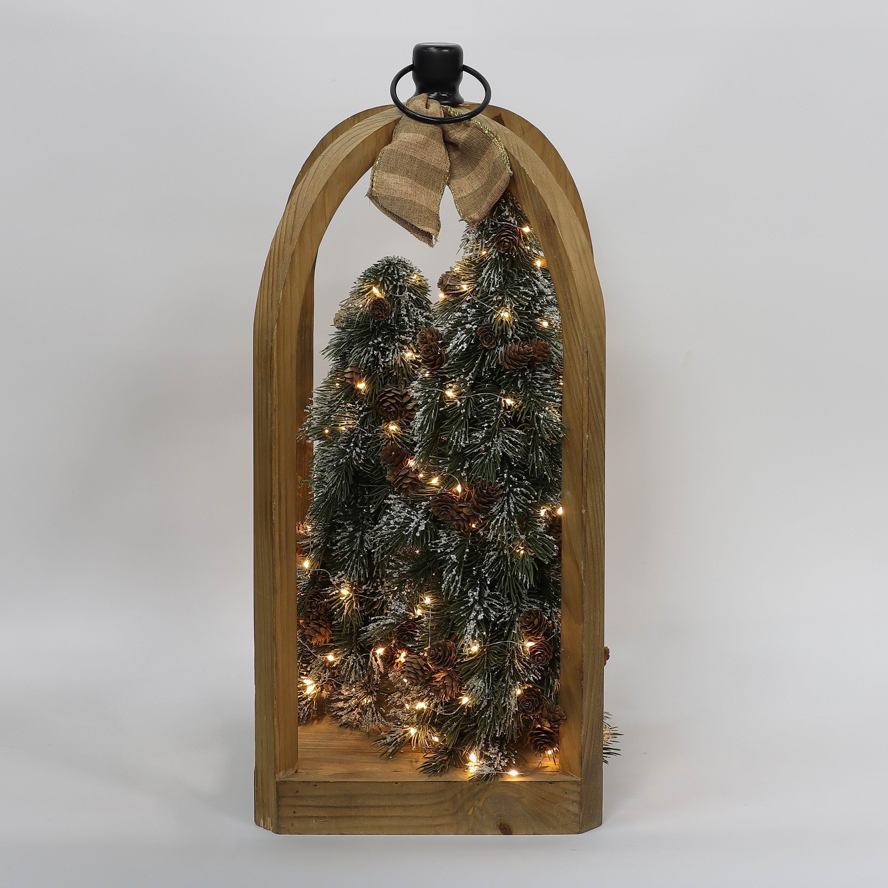 27"H TREE LANTERN DECOR