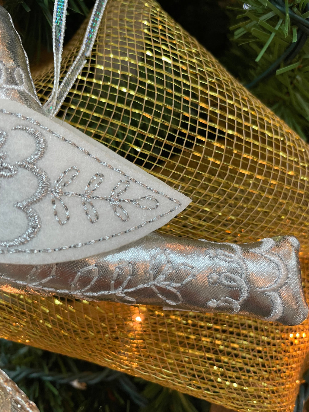 4" Embroidered Fabric Bird Ornaments