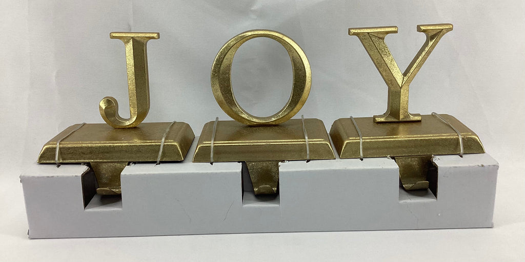 3Pk Joy Gold Christmas Stocking Holder