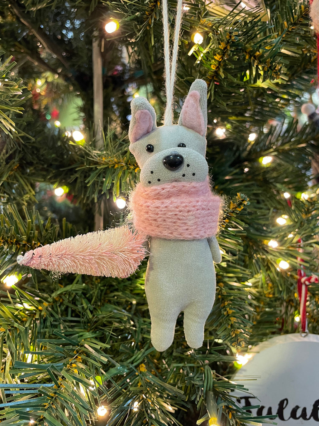 4" Fabric Animals With Scarf Ornament