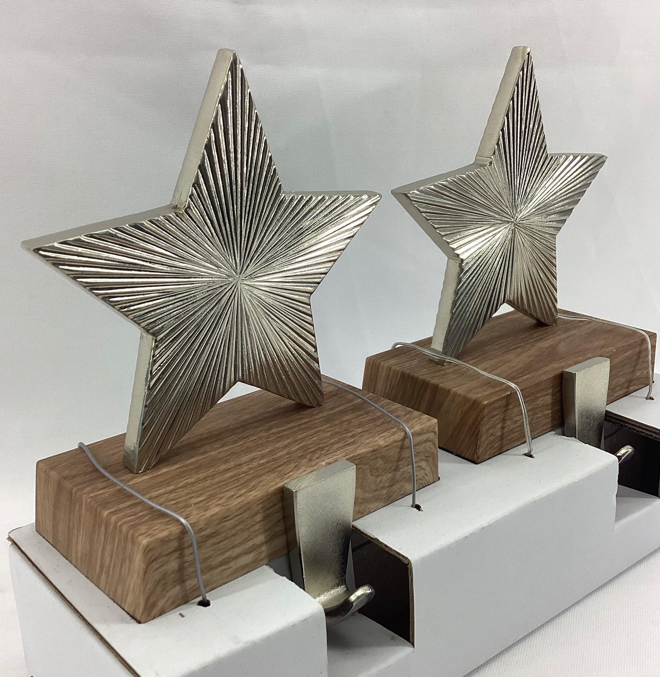 2 pieces Metal Radiating Star Christmas Stocking Holder