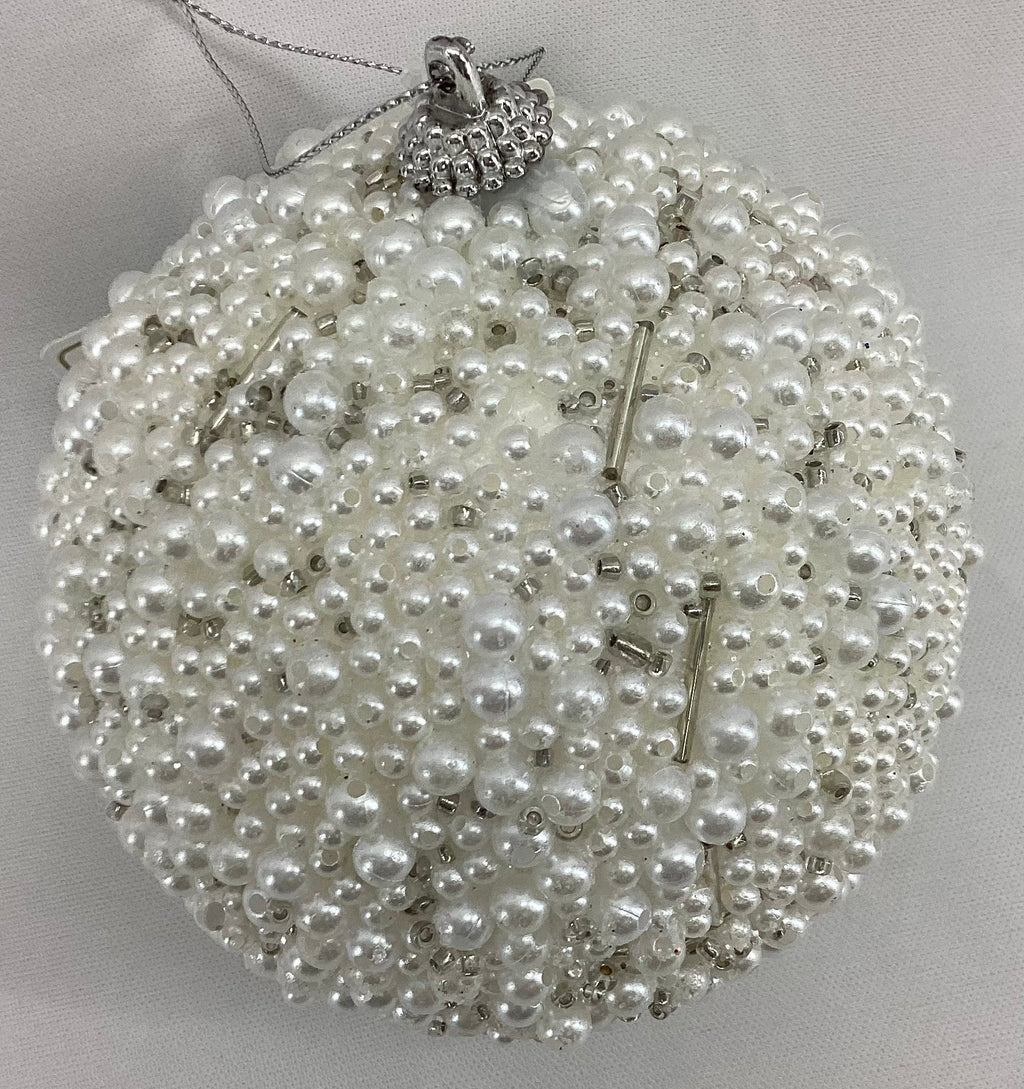 4.5" Dia. Silver Pearl Ornament