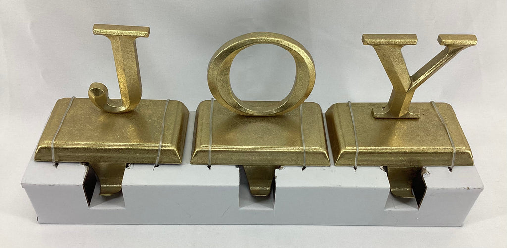 3Pk Joy Gold Christmas Stocking Holder