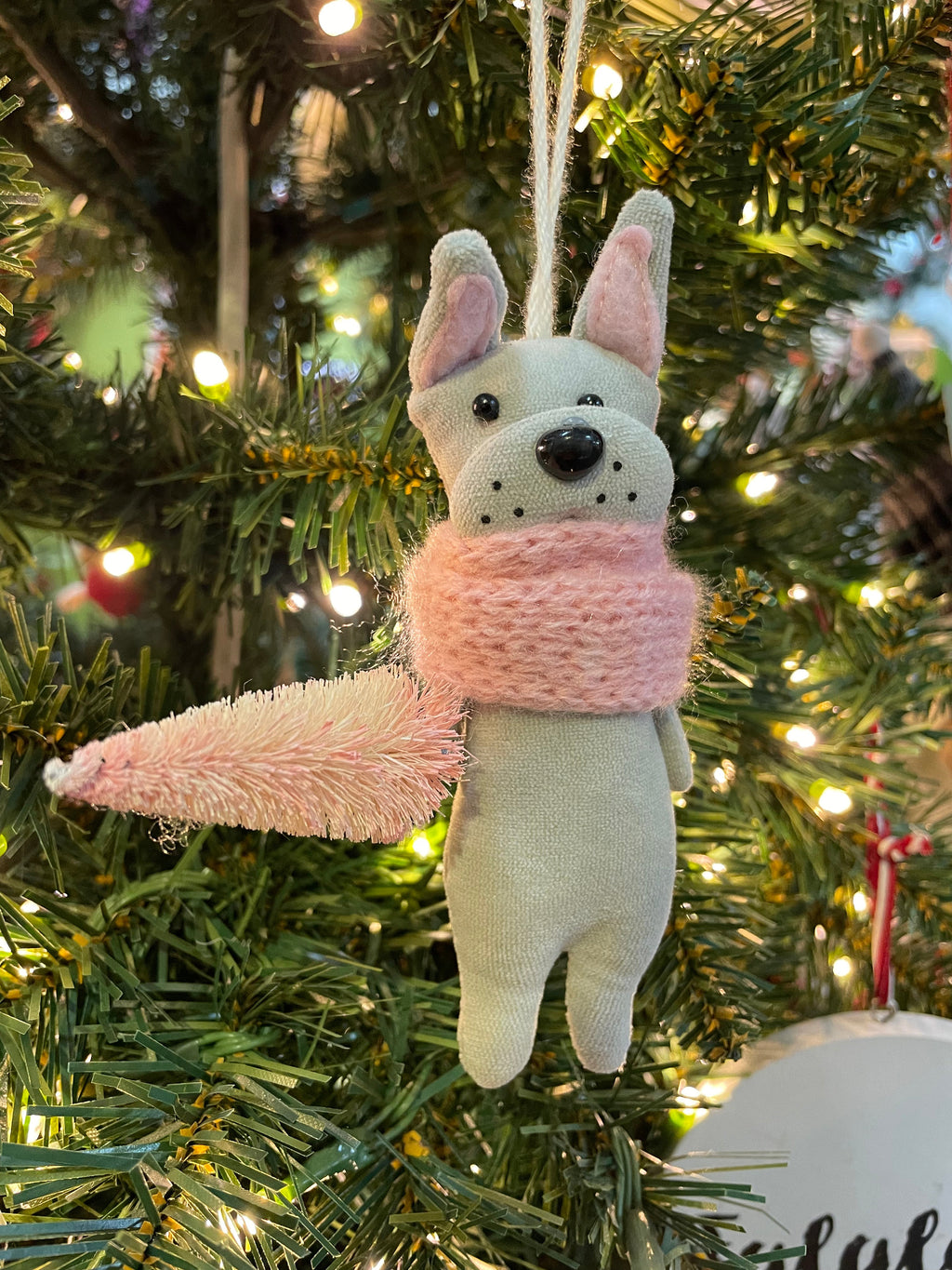 4" Fabric Animals With Scarf Ornament