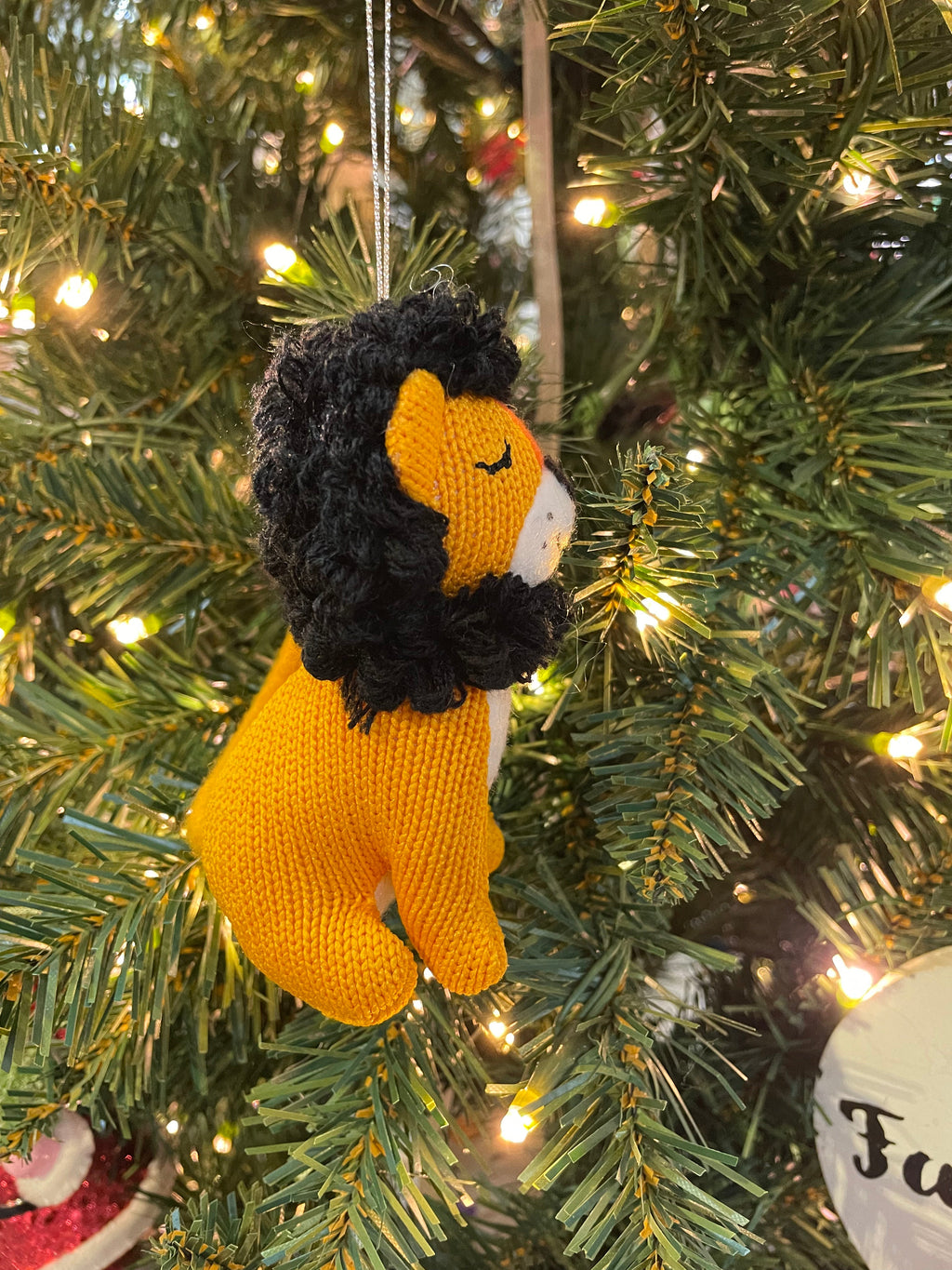 4" Fabric Animals Ornaments (Zebra, Lion)