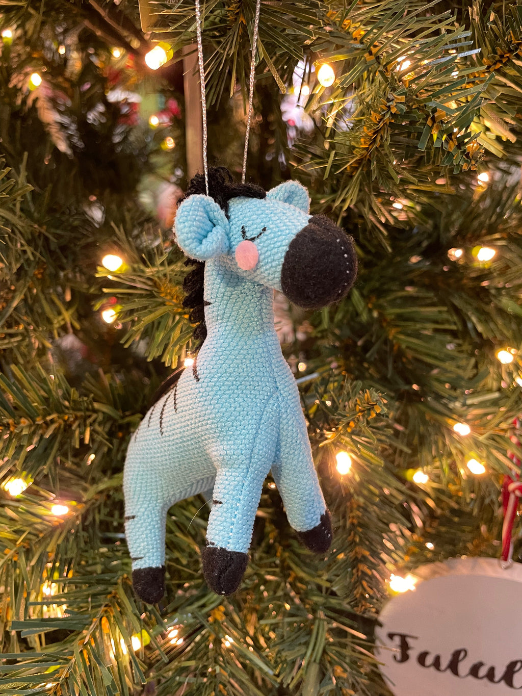 4" Fabric Animals Ornaments (Zebra, Lion)