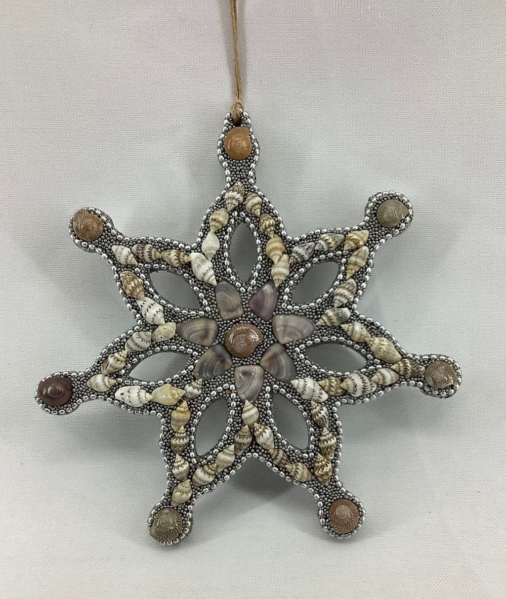 6" Dia Shell Snowflake Ornament