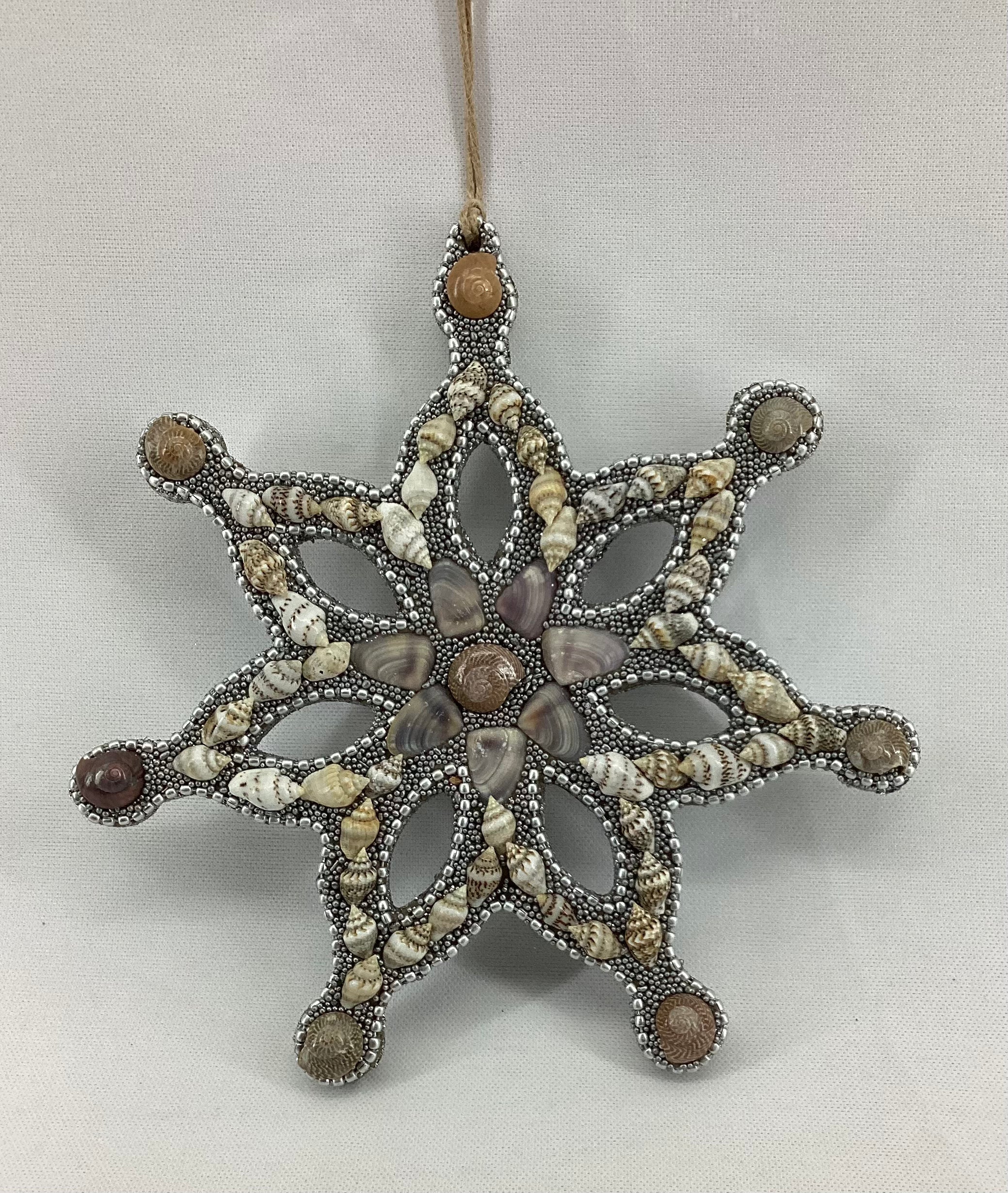 6" Dia Shell Snowflake Ornament