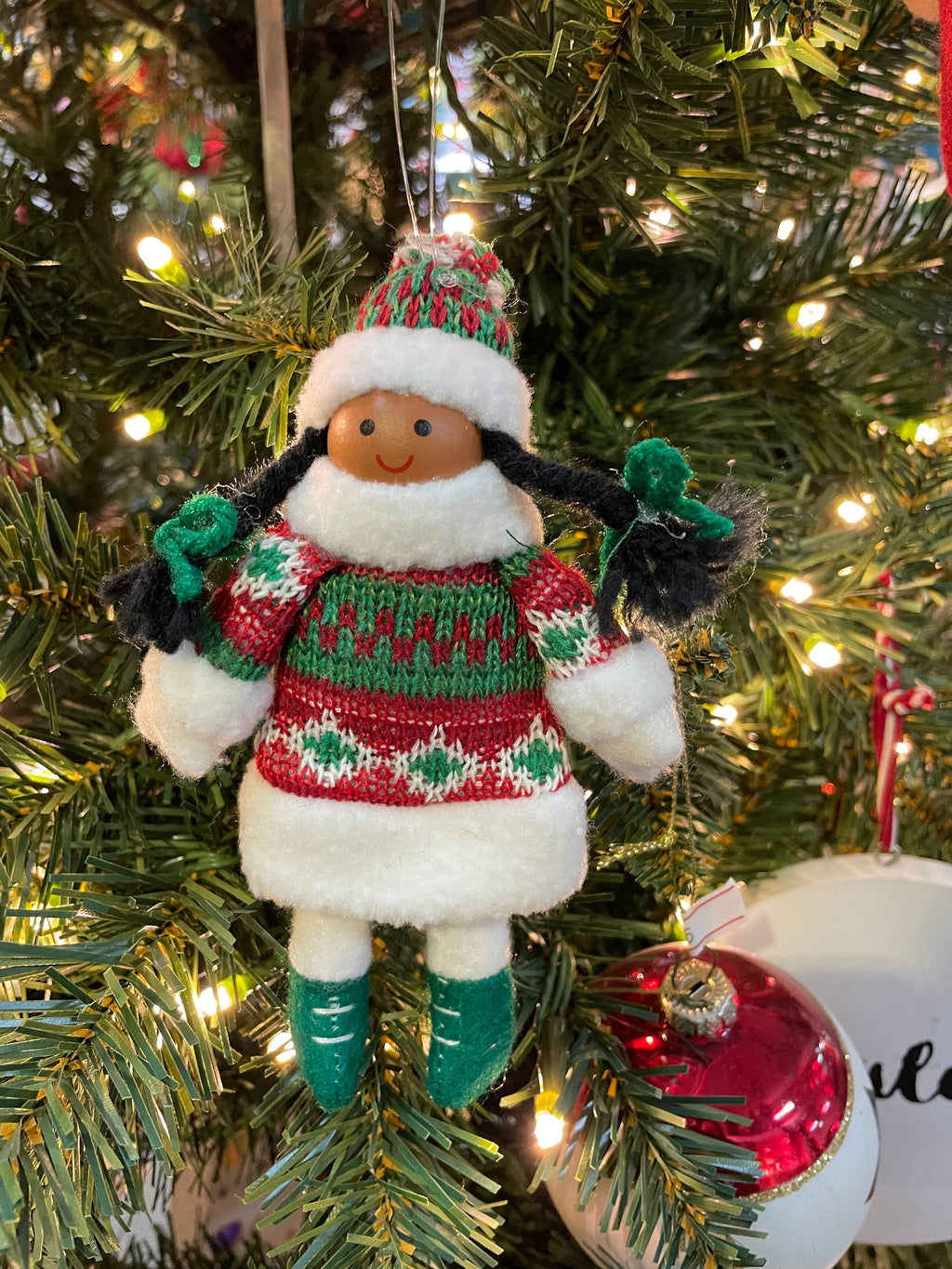 5.5" Knit Girls Ornament