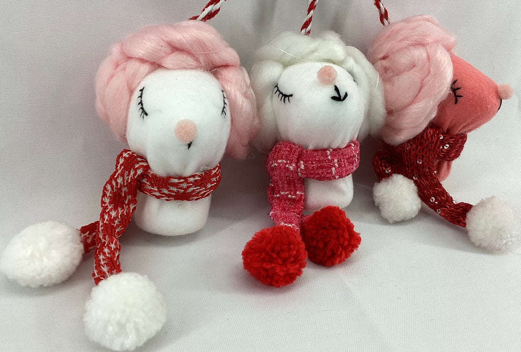 4.5" Fabric Poodle Ornament