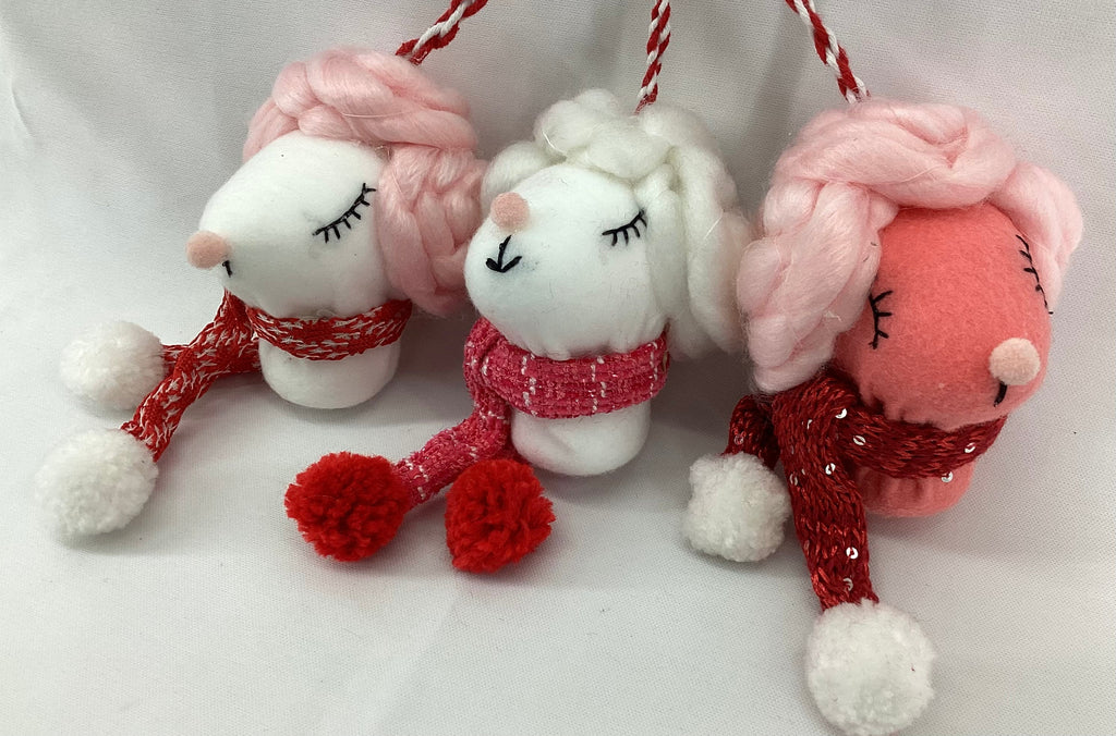 4.5" Fabric Poodle Ornament