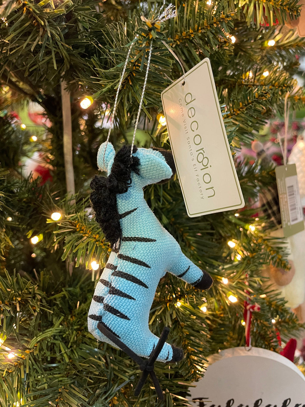 4" Fabric Animals Ornaments (Zebra, Lion)
