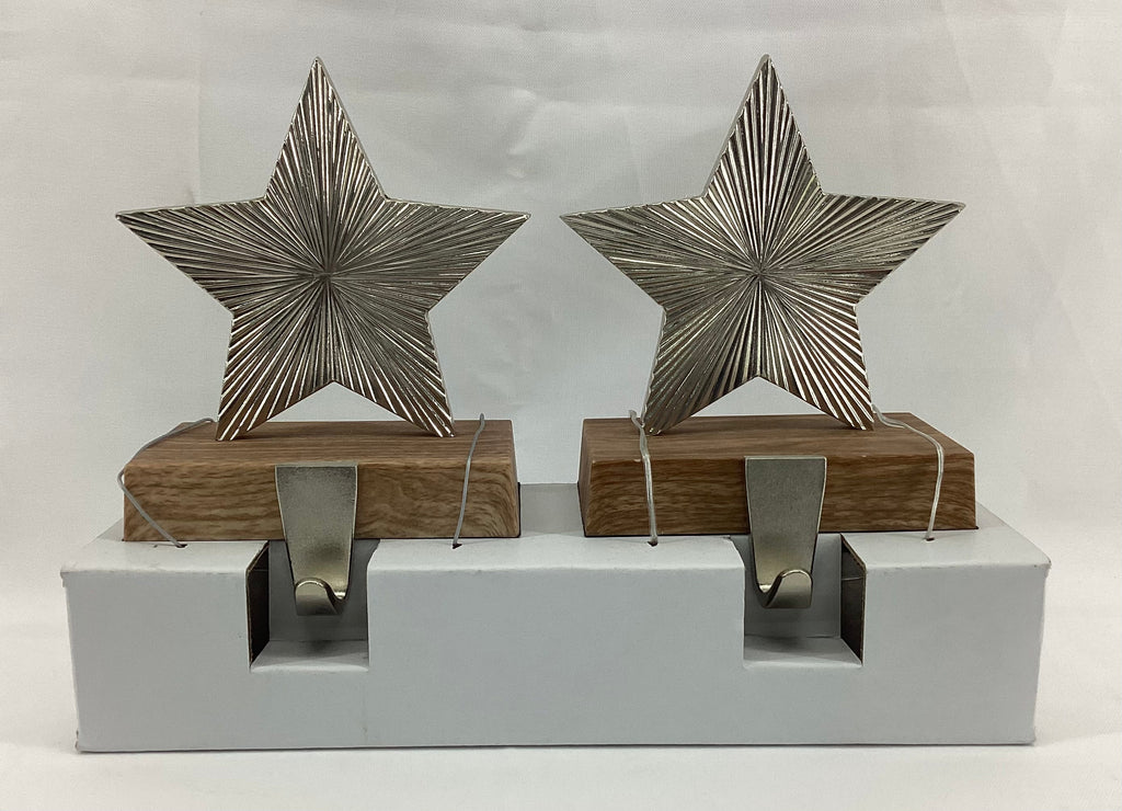 2 pieces Metal Radiating Star Christmas Stocking Holder