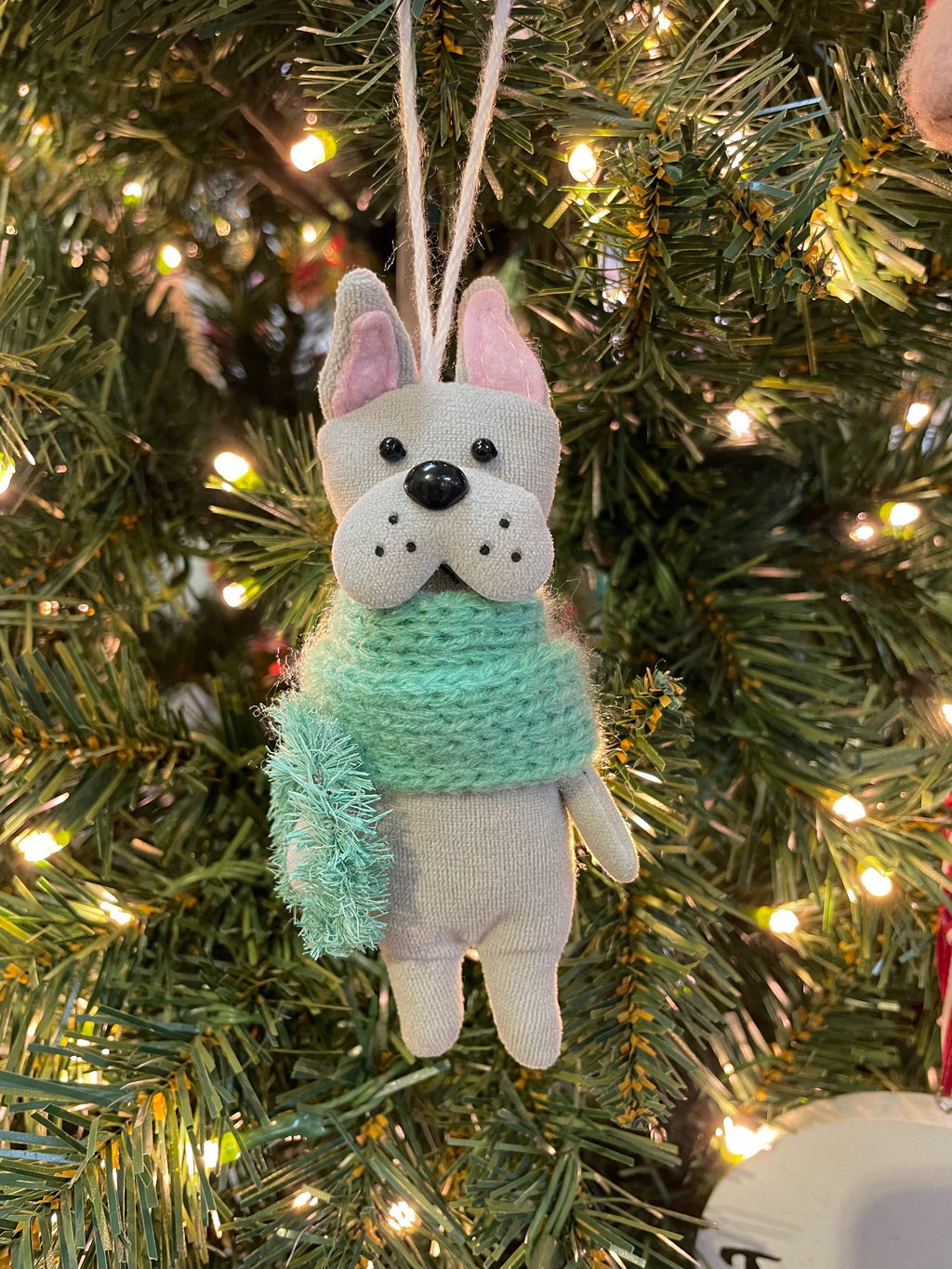 4" Fabric Animals With Scarf Ornament