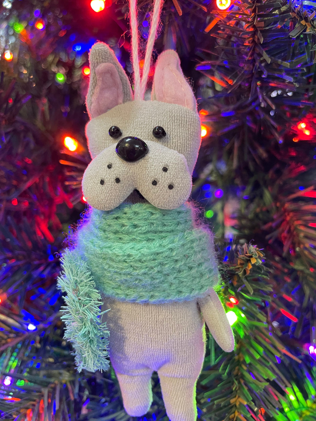 4" Fabric Animals With Scarf Ornament
