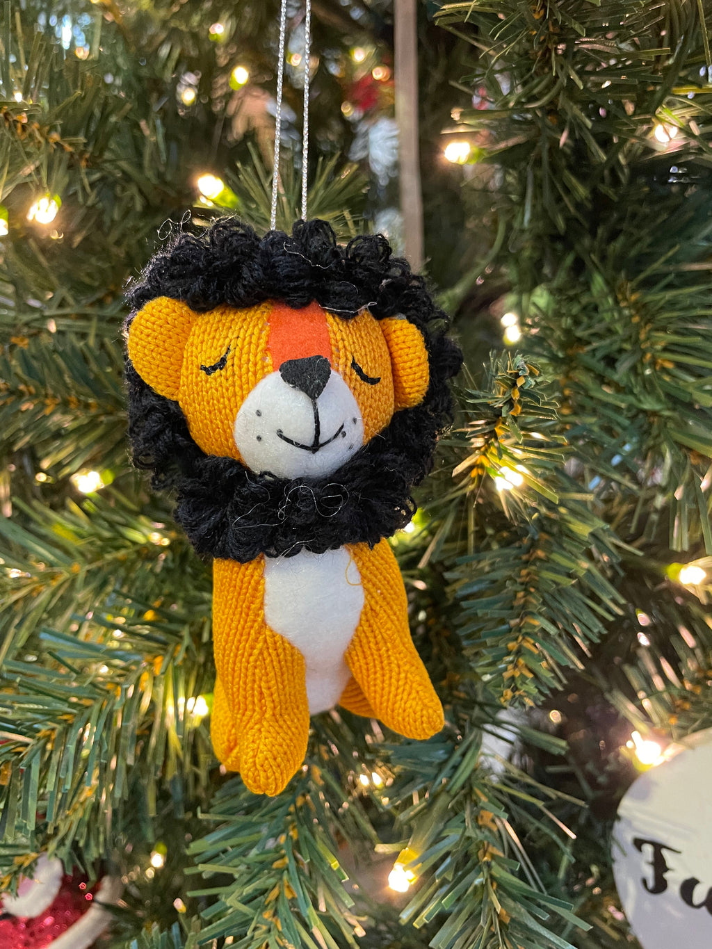 4" Fabric Animals Ornaments (Zebra, Lion)