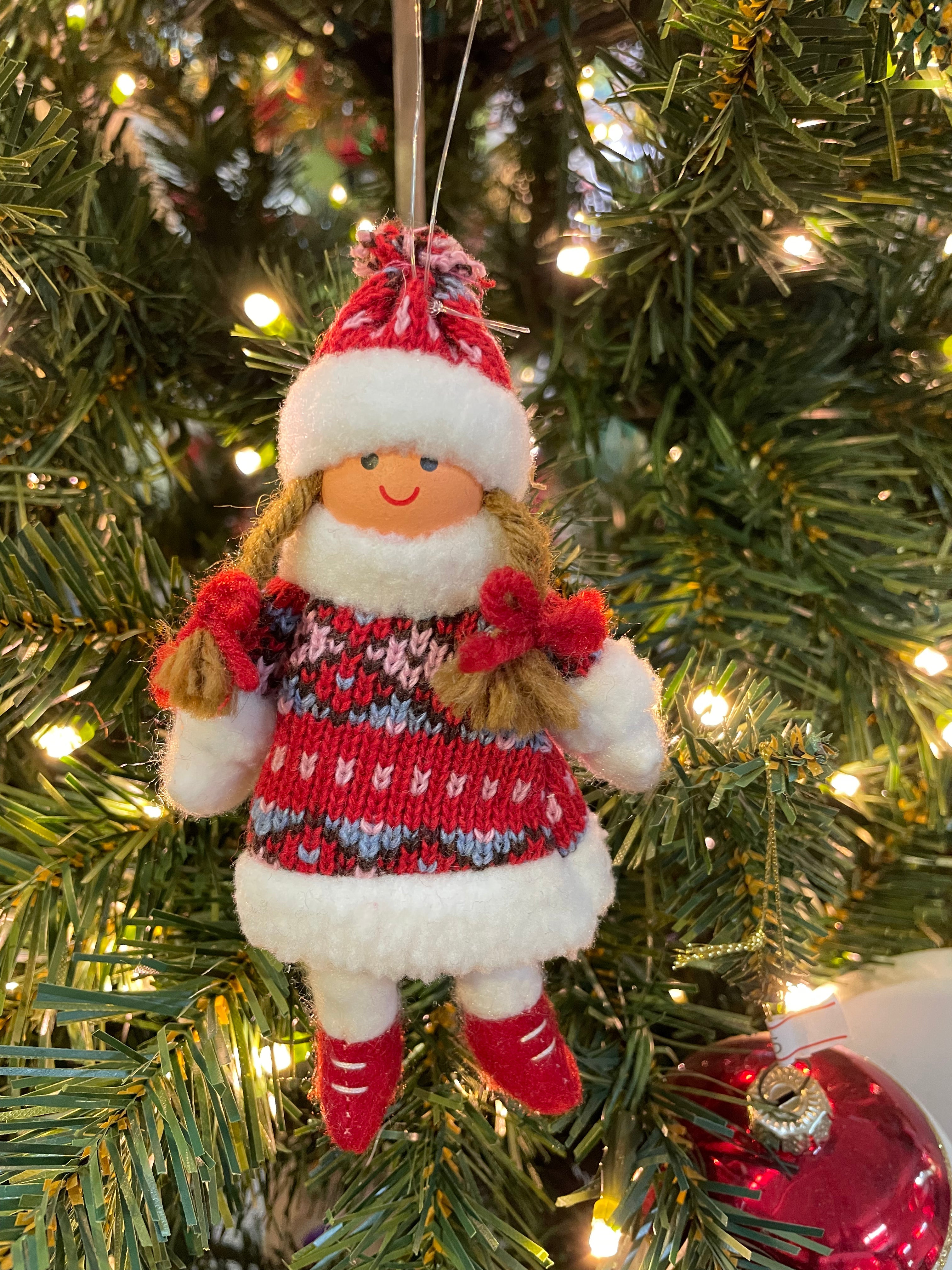 5.5" Knit Girls Ornament